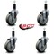 Service Caster 4'' Gray Poly Wheel Swivel 1-1/8'' Expanding Stem Caster Set, 4PK SCC-EX20S414-PPUB-118-4 - alternate 3